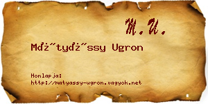 Mátyássy Ugron névjegykártya